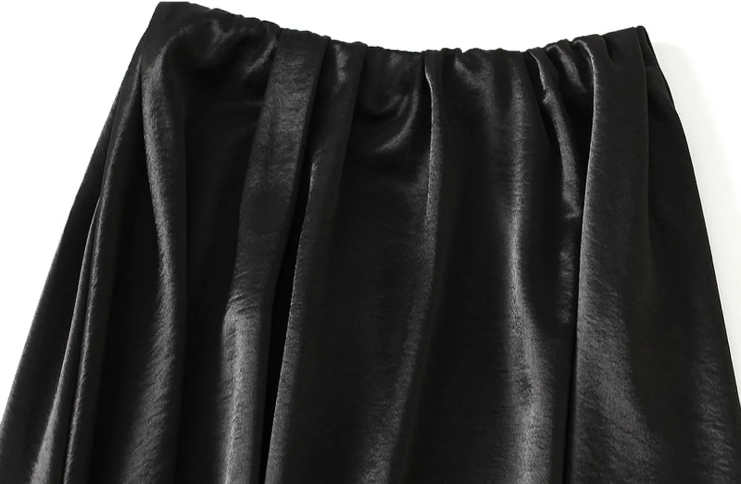 Women's High-Waisted Satin A-Line Pleated Skirt Midi Summer Skirt for Wedding Guest Office Party Casual Outfits