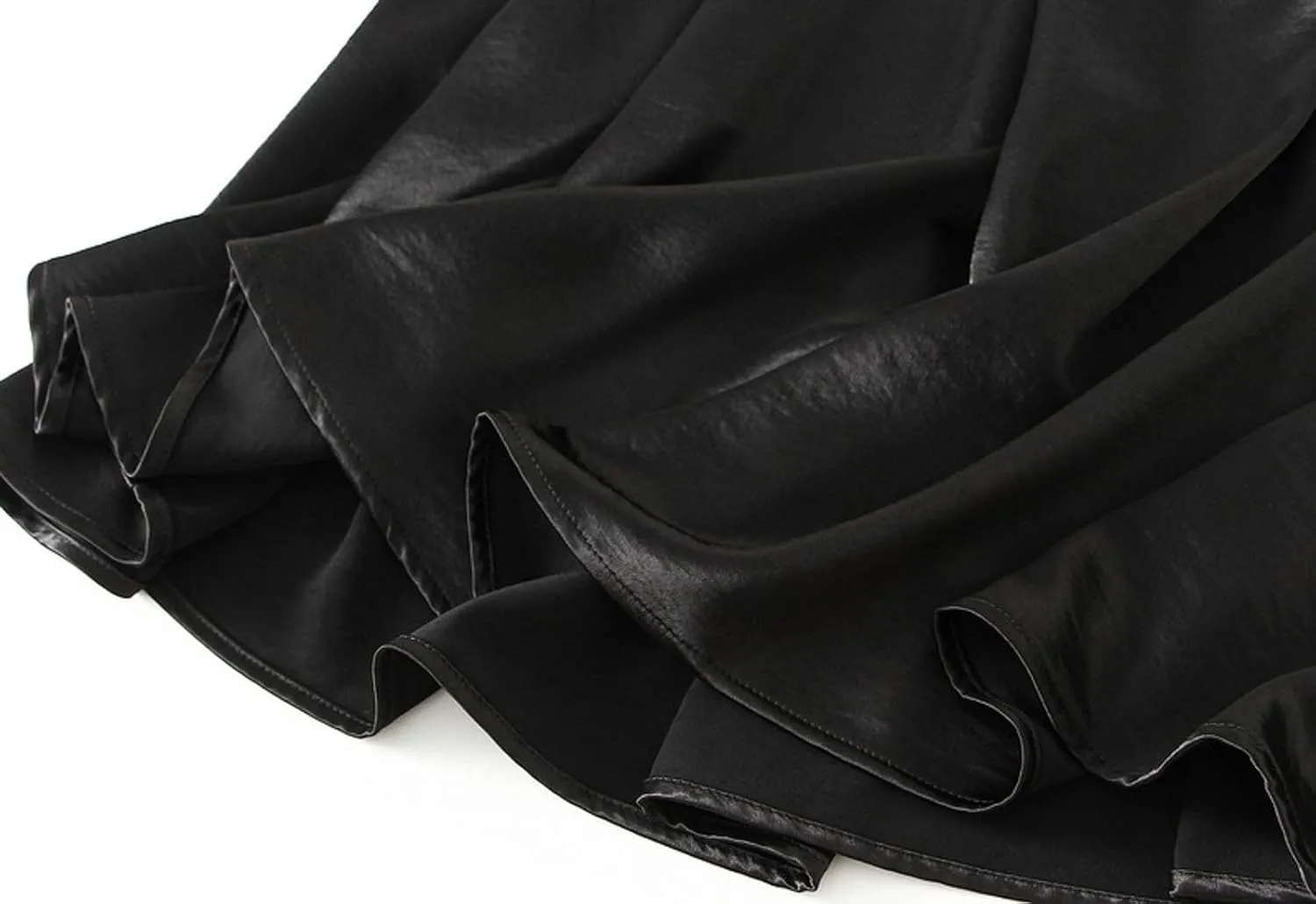 Women's High-Waisted Satin A-Line Pleated Skirt Midi Summer Skirt for Wedding Guest Office Party Casual Outfits