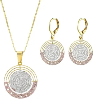Women's Modern Minimalist Jewelry Set: Round Dangle Earrings & Pendant Necklace, Geometric Drop Earrings, Bohemian Style Colorful Summer Jewelry Gift Party