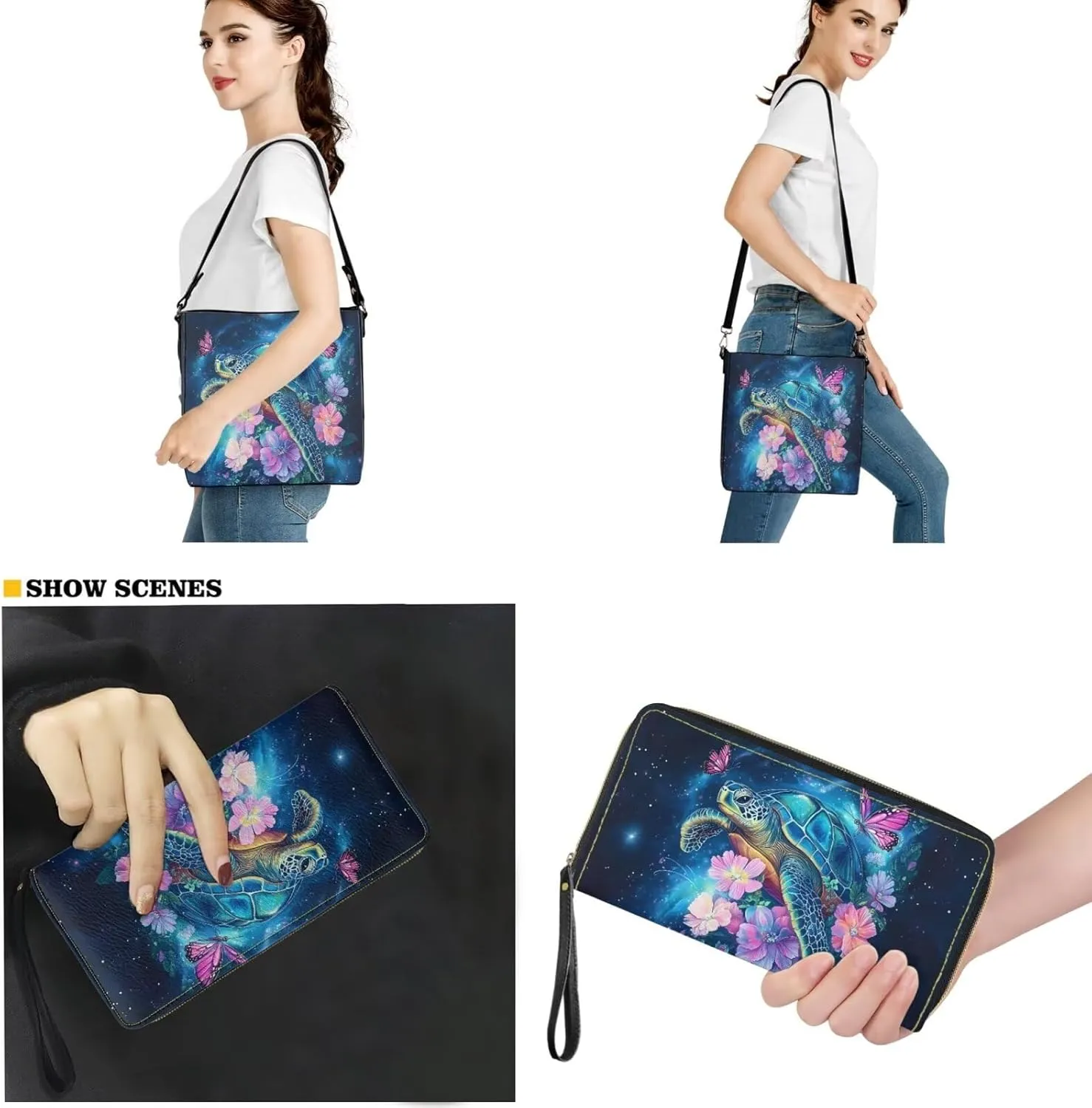 Womens Purses and Handbags Fashion Office Work Handbag Purse 2Pcs Set