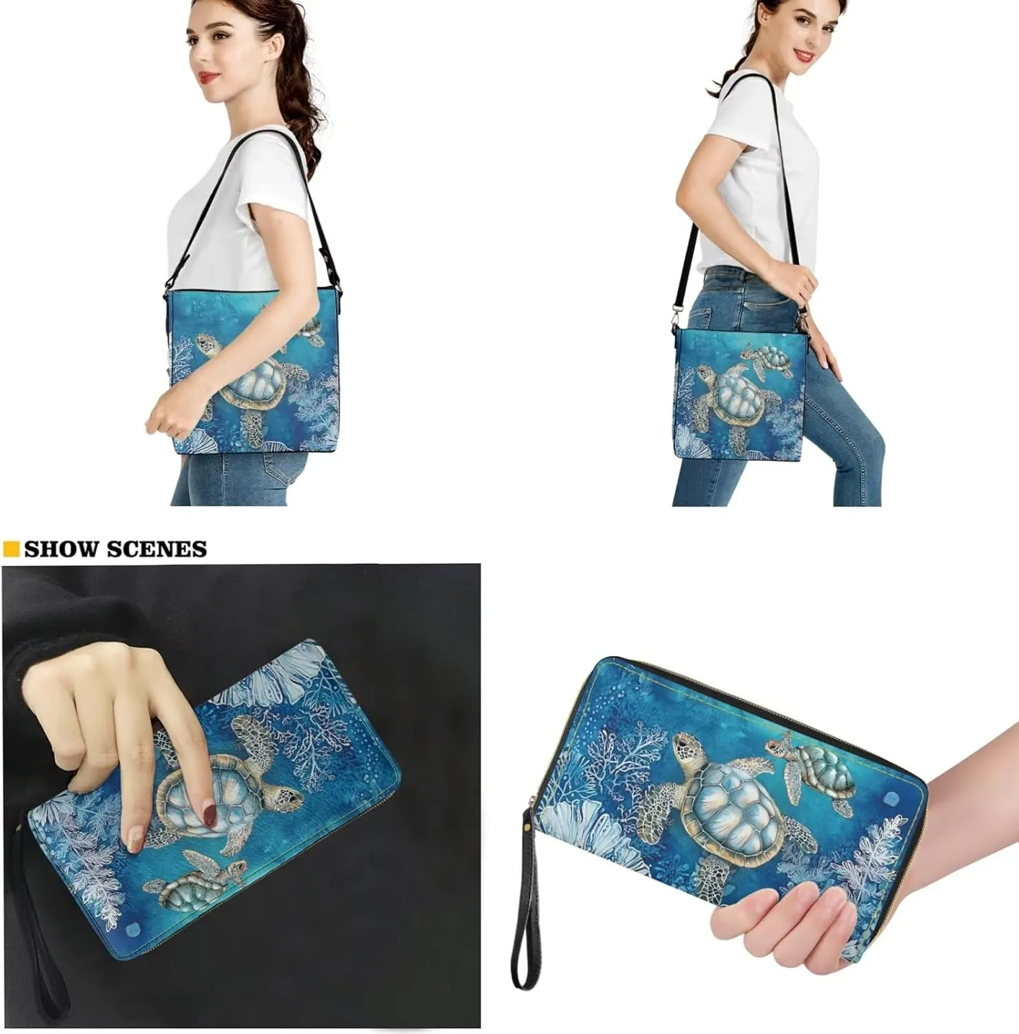 Womens Purses and Handbags Fashion Office Work Handbag Purse 2Pcs Set