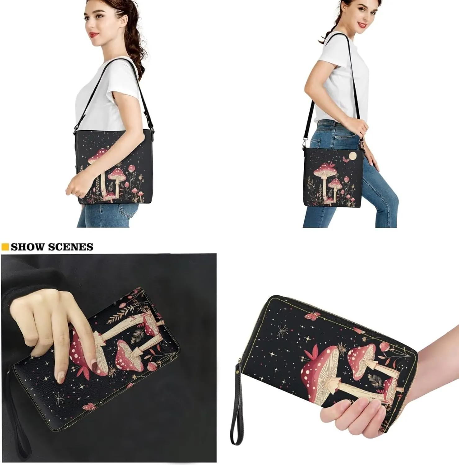 Womens Purses and Handbags Fashion Office Work Handbag Purse 2Pcs Set