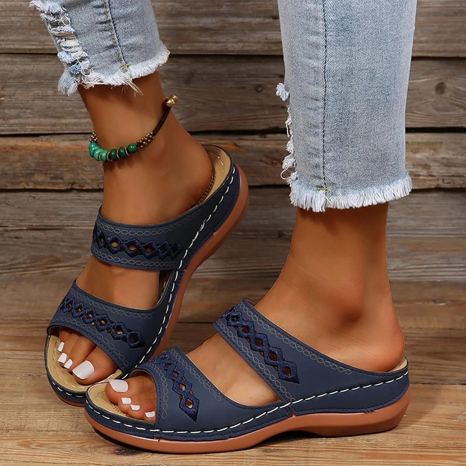 Women's Sandals Summer Outdoor Camping Walking Beach Sandals Orthopedic Sandals Women's Platform Wedge Sandals