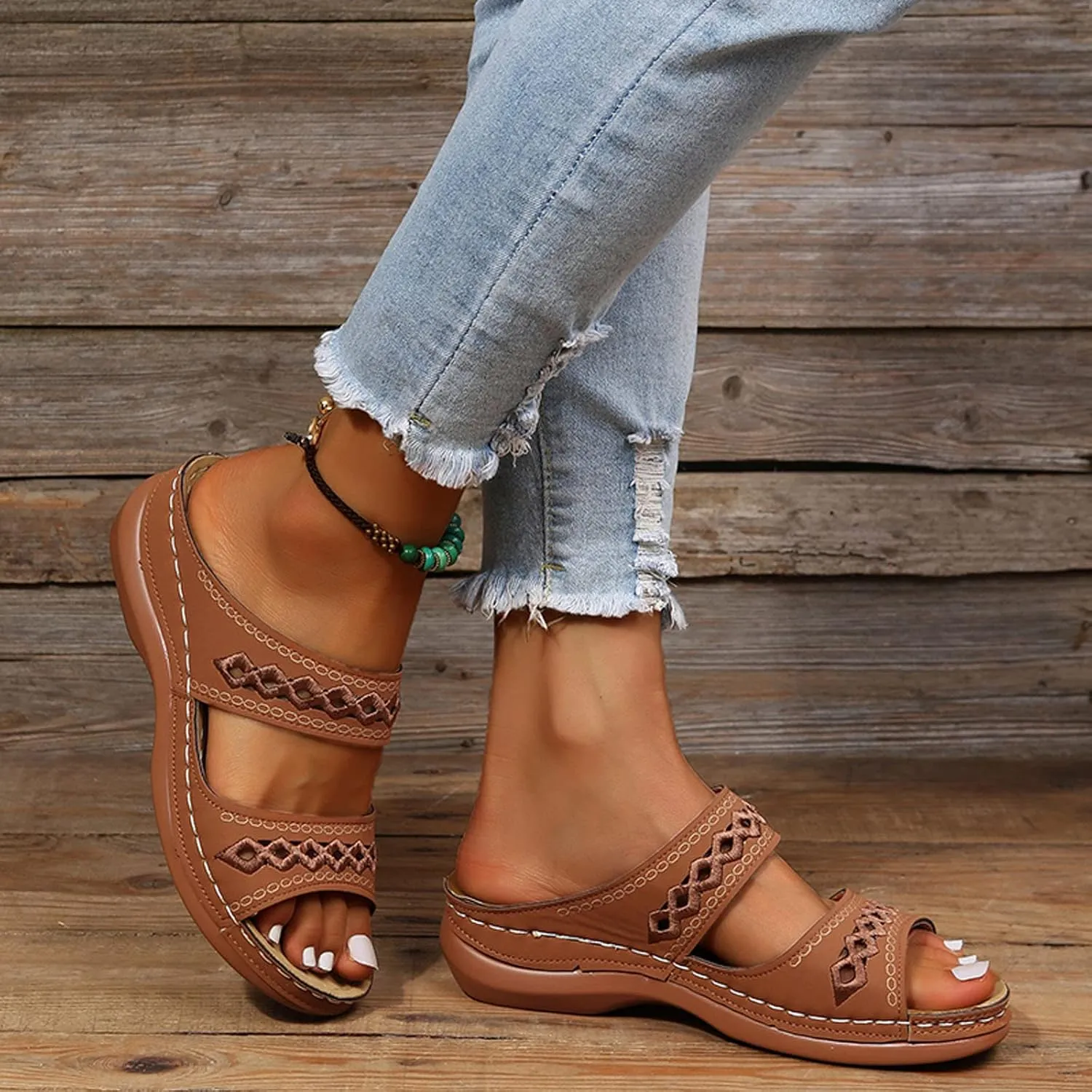 Women's Sandals Summer Outdoor Camping Walking Beach Sandals Orthopedic Sandals Women's Platform Wedge Sandals