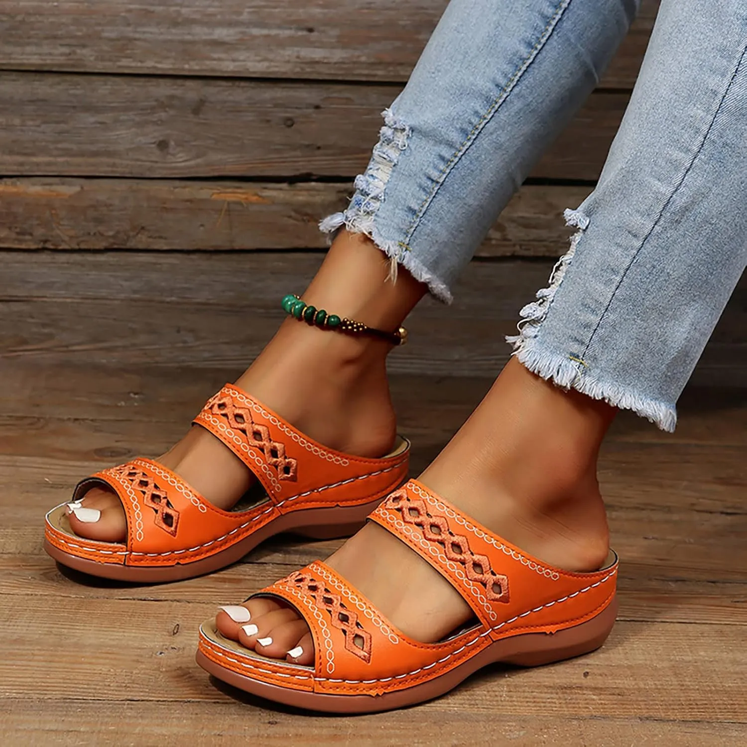 Women's Sandals Summer Outdoor Camping Walking Beach Sandals Orthopedic Sandals Women's Platform Wedge Sandals
