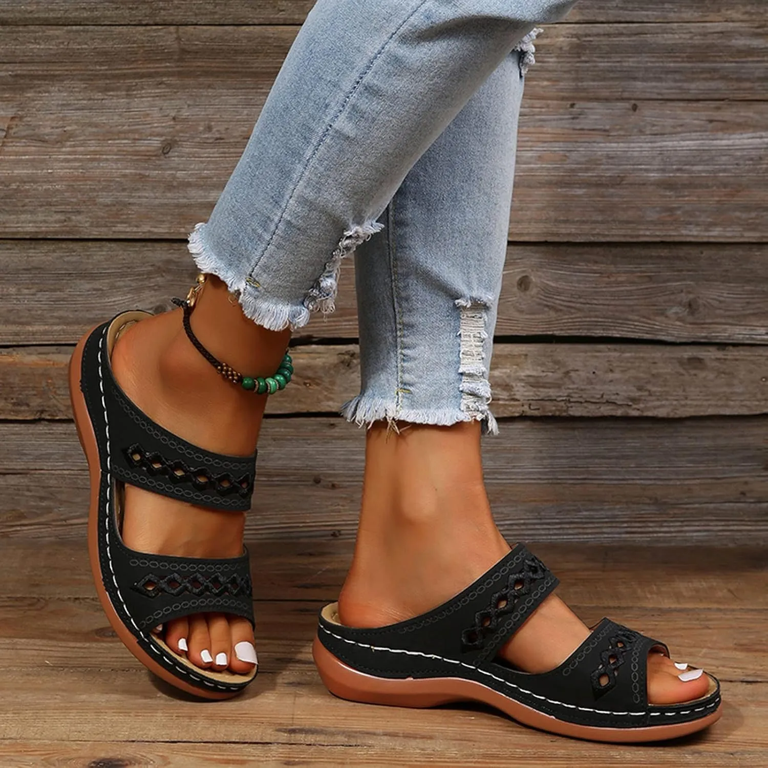 Women's Sandals Summer Outdoor Camping Walking Beach Sandals Orthopedic Sandals Women's Platform Wedge Sandals