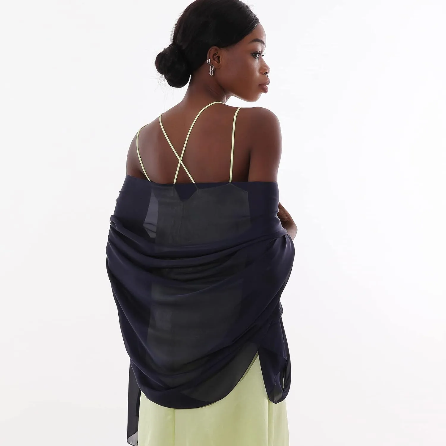 Womens Scarf Pashmina Shawls and Wraps for Evening Dresses Like Chiffon Silk Scarf for Bridal Wedding