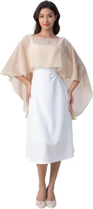 Women's Soft Chiffon Shawl Wraps Shrug for Evening Dress Wedding Cape Cover Up 1920s Shawl