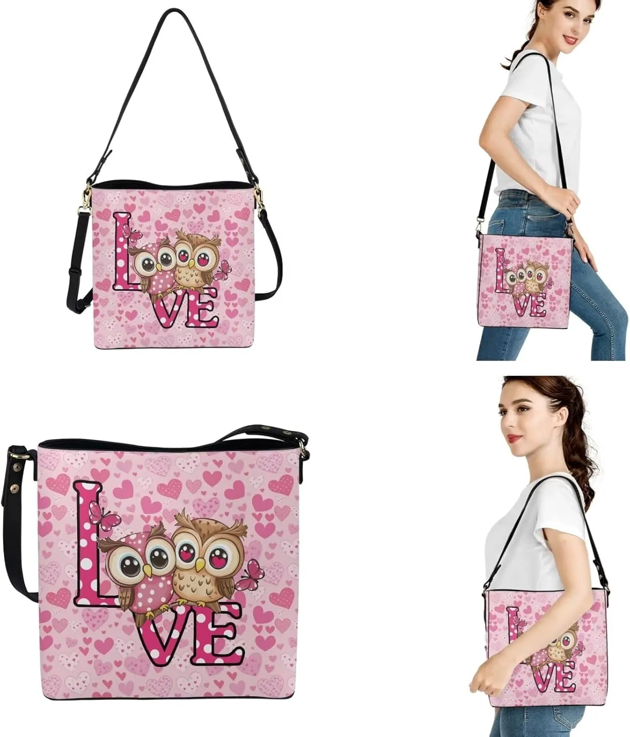 Women's Tote Bag Cross Body Purse and Matching Wallet 3 Piece Handbags Set PU Leather Hobo Bags for Women
