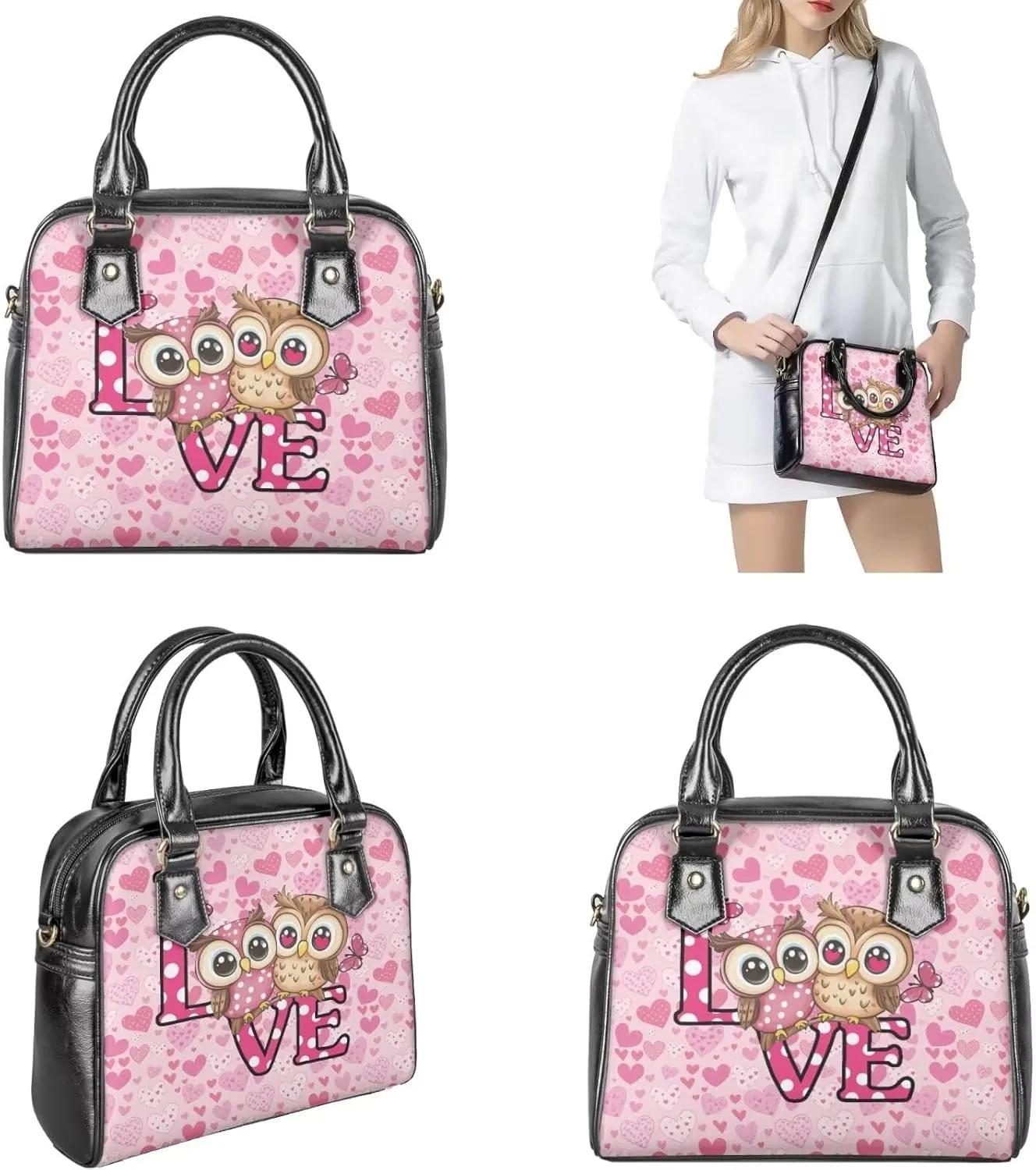 Women's Tote Bag Cross Body Purse and Matching Wallet 3 Piece Handbags Set PU Leather Hobo Bags for Women
