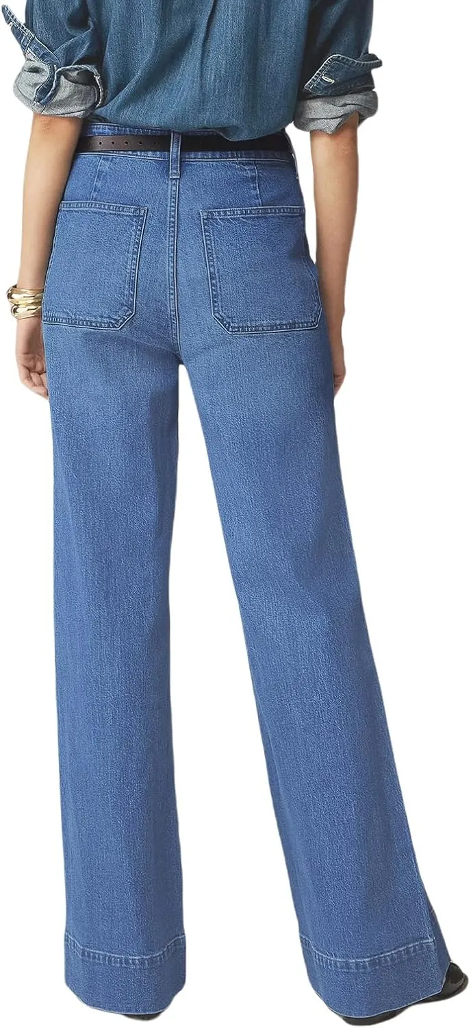 Womens Wide Leg Jeans High Waisted Casual Baggy Jean for Women Stretch Denim Pants with Pockets