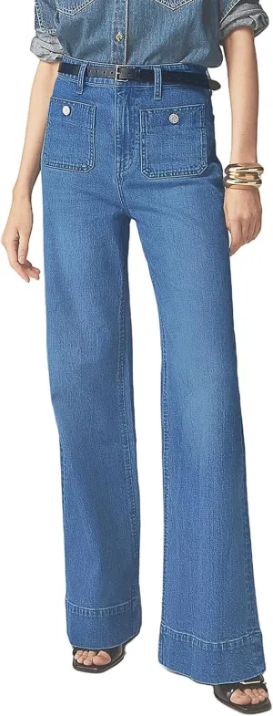 Womens Wide Leg Jeans High Waisted Casual Baggy Jean for Women Stretch Denim Pants with Pockets