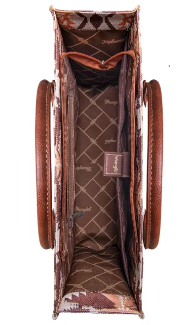 Wrangler Southwestern Wide Canvas Tote - Light Coffee