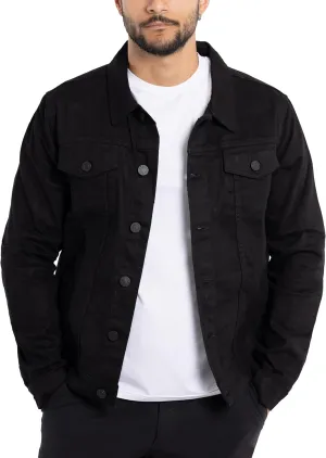 X RAY Mens Denim Jacket, Washed Ripped Distressed Flex Stretch Casual Trucker Biker Jeans Jacket for Men