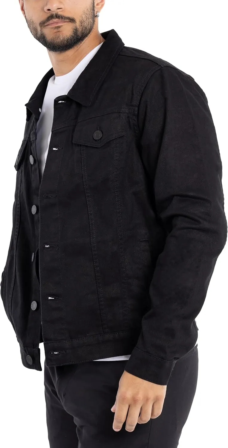 X RAY Mens Denim Jacket, Washed Ripped Distressed Flex Stretch Casual Trucker Biker Jeans Jacket for Men