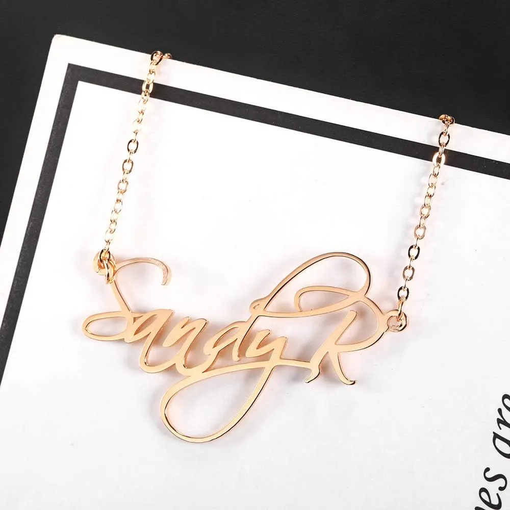 Yoke Style Custom Name Necklace for Women, Customized Nameplate Necklace Dainty Personalized Jewelry Gifts for Girlfriend, Mom