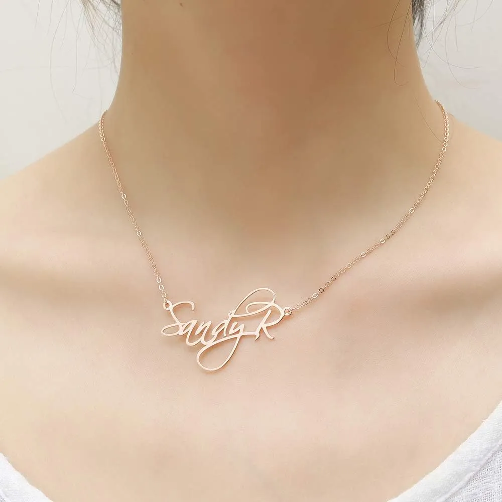 Yoke Style Custom Name Necklace for Women, Customized Nameplate Necklace Dainty Personalized Jewelry Gifts for Girlfriend, Mom