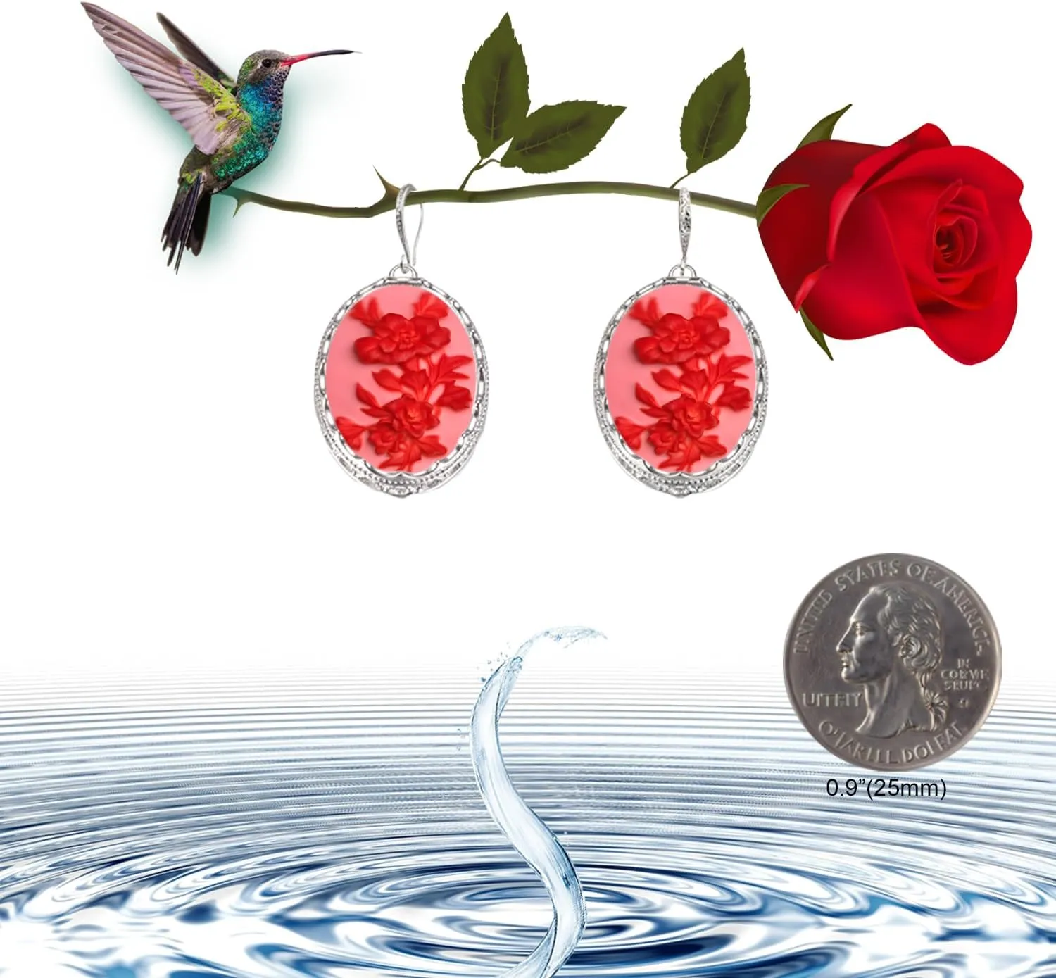 Yspace Vintage Style Handmade Cameo Earrings - Lightweight and Trendy for Everyday Wear Includes Message card Sticker