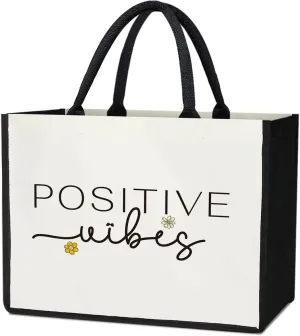 Yuansail Canvas Tote Bag, Personalized Present Bag for Women Friends, Shopping Bag Shoulder Bag Reusable Grocery Bag - C