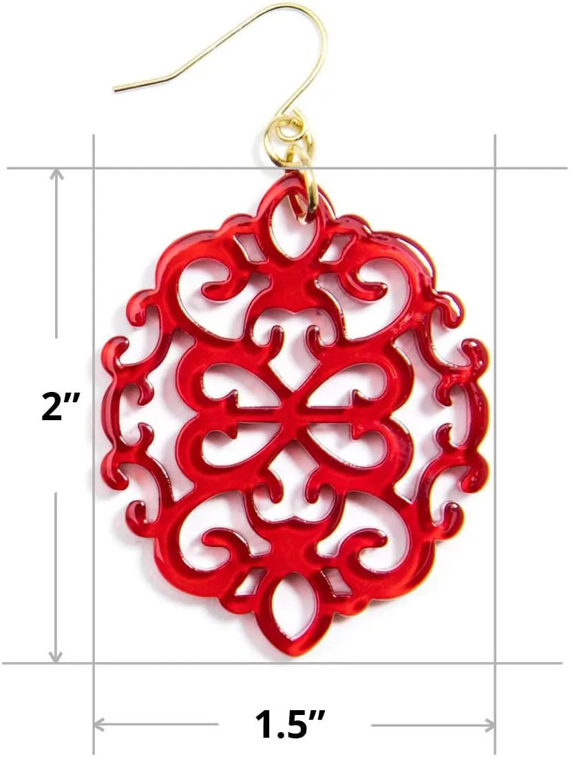 ZENZII Acrylic Resin Earrings for Women Girls Statement Geometric Modern Pattern Acetate Drop and Dangle Earrings Fashion Jewelry