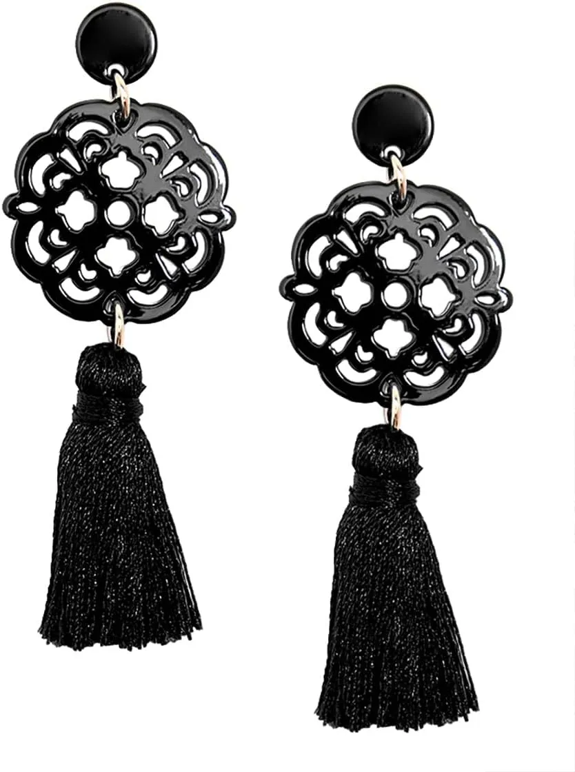ZENZII Acrylic Resin Tassel Earrings for Women Geometric Modern Pattern Acetate Drop and Dangle Earrings Trendy Fashion Jewelry