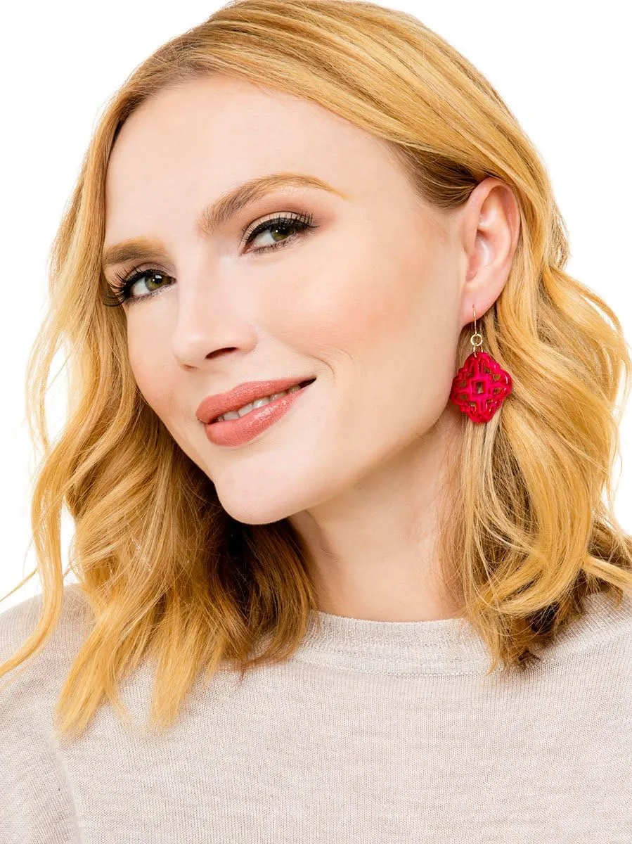 ZENZII Modern Mosaic Acrylic Resin Drop Dangle Earrings for Women Fashion Jewelry