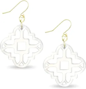 ZENZII Modern Mosaic Acrylic Resin Drop Dangle Earrings for Women Fashion Jewelry